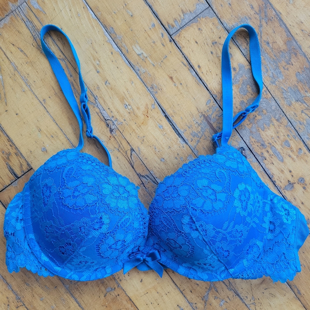 La SENZA Vibrant Blue Lace Bra 34B